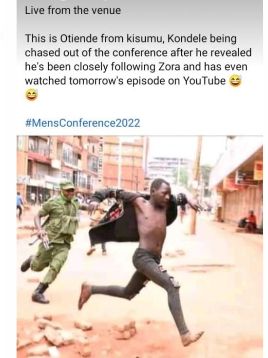 Live from the venue This is Otiende from kisumu Kondele being chased out of the