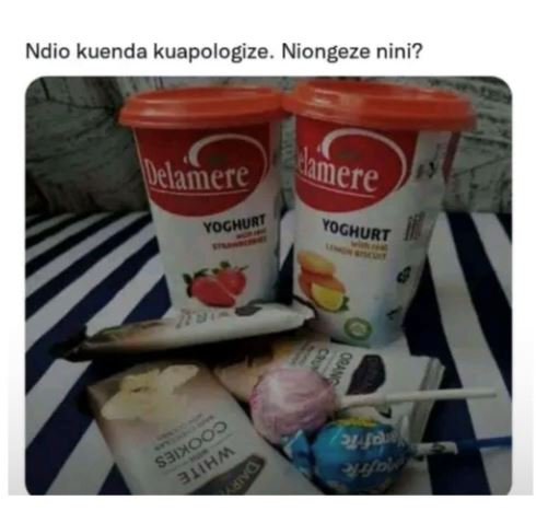 Ndio kuenda kuapologize. niongeze nini? delamere hmere yoghunr yochurt q19 1 sai