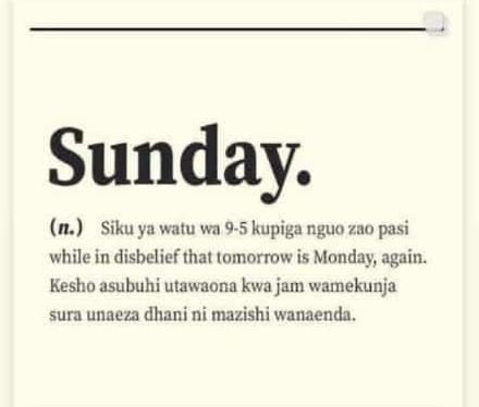 Sunday n. síku ya watu wa 95 kupiga nguo za0 pasi while in disbelief that tomorr