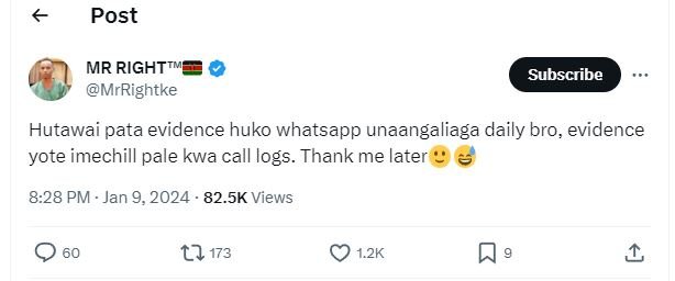 Post mr righti mrrightke subscribe hutawai pata evidence huko whatsapp unaangali