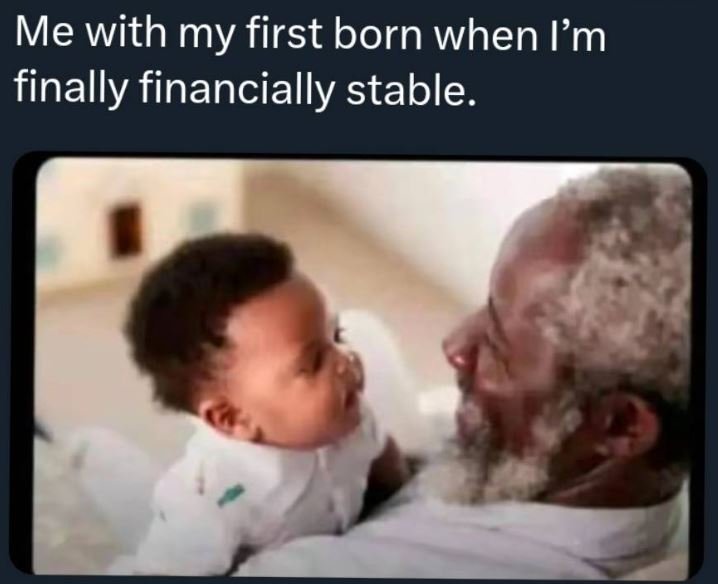 Me with my first born when l'm finally financially stable