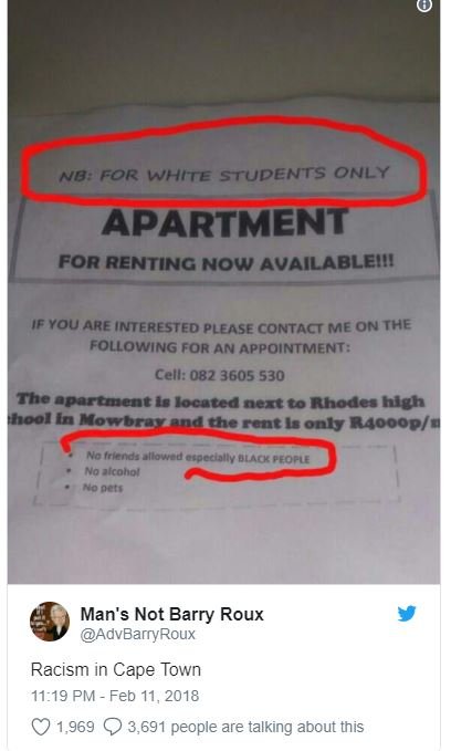 G for white students only apartment for renting now availableii if you areintere