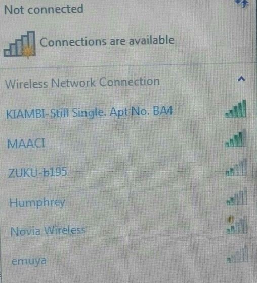 Not connected connections are available wireless network connection kiambistill