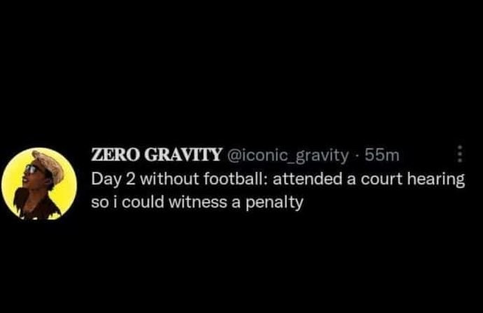 Zero gravity iconic_gravity 55m day 2 without football attended a court hearing
