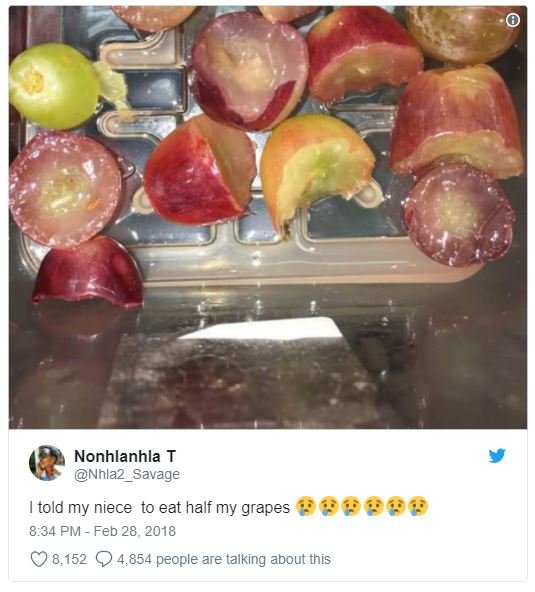 Nonhlanhla t nhlaz_savage told my niece to eat half my grapes 8.34 pm feb 28 8,1