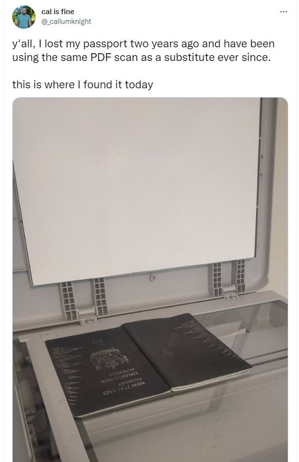 cal is fine callumknight y'all, lost my passport two years ago and have been usi