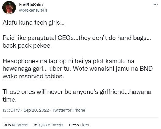 Forpitssake brokensuit44 alafu kuna tech girls paid like parastatal ceos.they do
