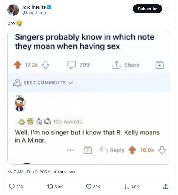 Rare insults insultsrare subscribe bro singers probably know in which note they