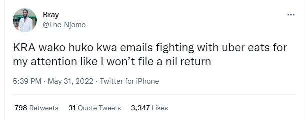 Bray the_njomo kra wako huko kwa emails fighting with uber eats for my attention