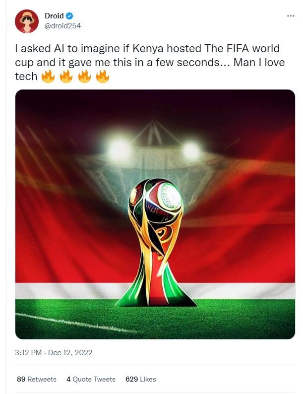Droid droid254 asked al to imagine if kenya hosted the fifa world cup and it gav