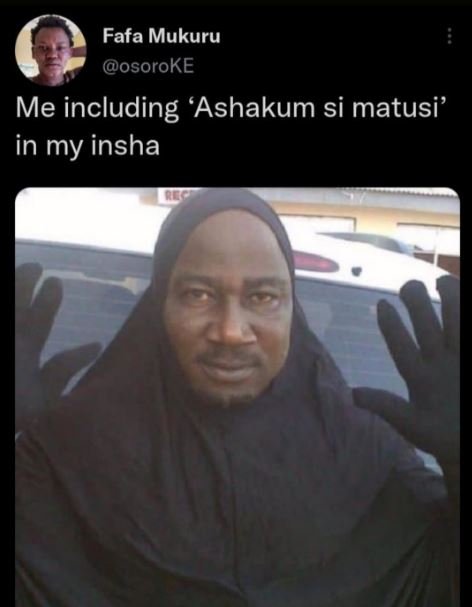 Fafa mukuru osoroke me including 'ashakum si matusi' in my insha