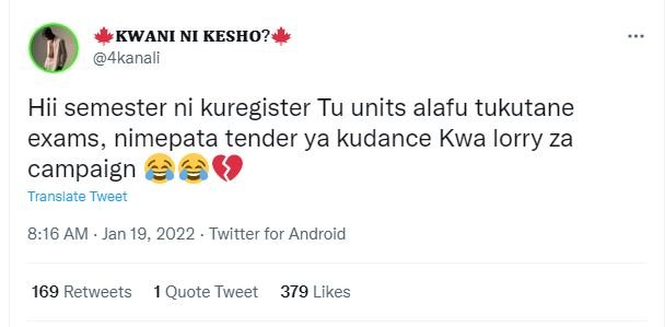 KWANI NI KESHO? 4kanali Hii semester ni kuregister Tu units alafu tukutane exams