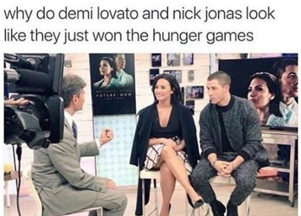 Why do demi lovato and nick jonas look like they just won the hunger games