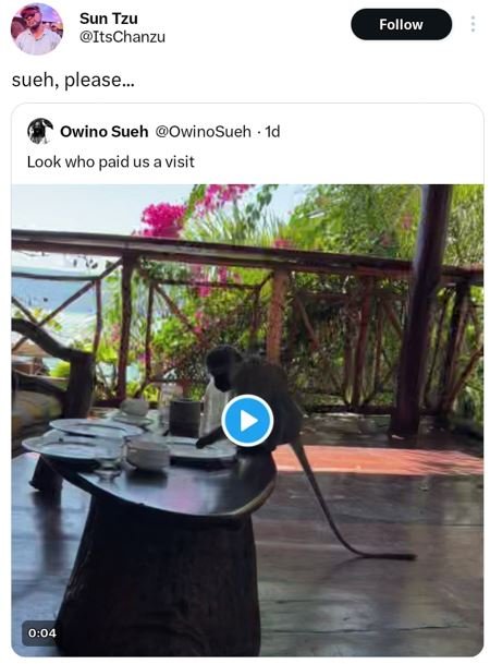 Sun tzu itschanzu follow sueh, please_ owino sueh owinosueh look who paid us a v