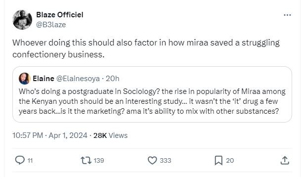 Blaze officiel b3laze whoever doing this should also factor in how miraa saved a