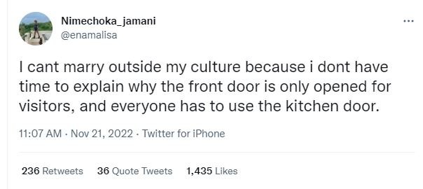 Nimechoka_jamani enamalisa cant marry outside my culture because i dont have tim