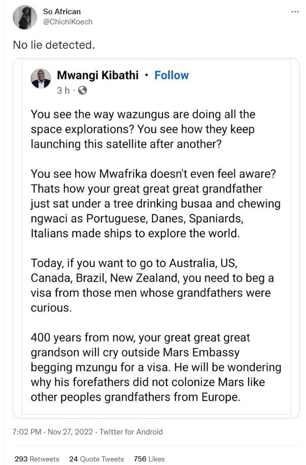 So african chichikoech no lie detected mwangi kibathi follow 3 h you see the way