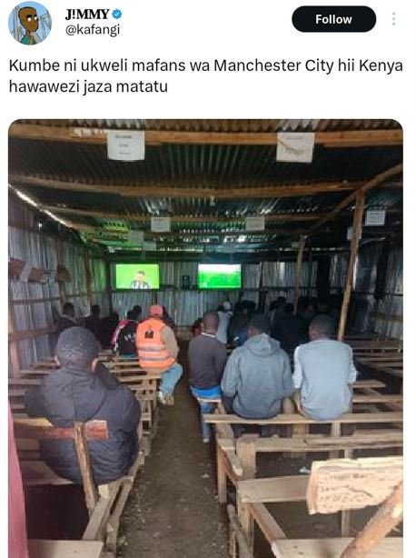Jimmy kafangi follow kumbe ni ukweli mafans wa manchester city hii kenya hawawez