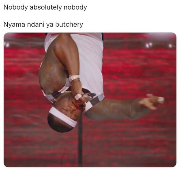 Nobody absolutely nobody Nyama ndani ya butchery