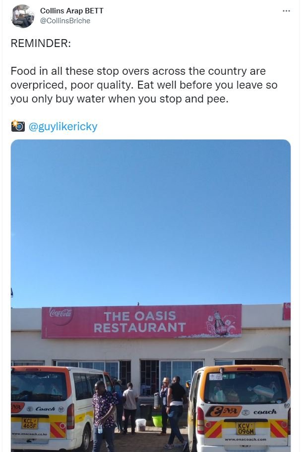 Collins arap bett collinsbriche reminder food in all these stop overs across the