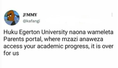 J!mmy kafangi huku egerton university naona wameleta parents portal, where mzazi