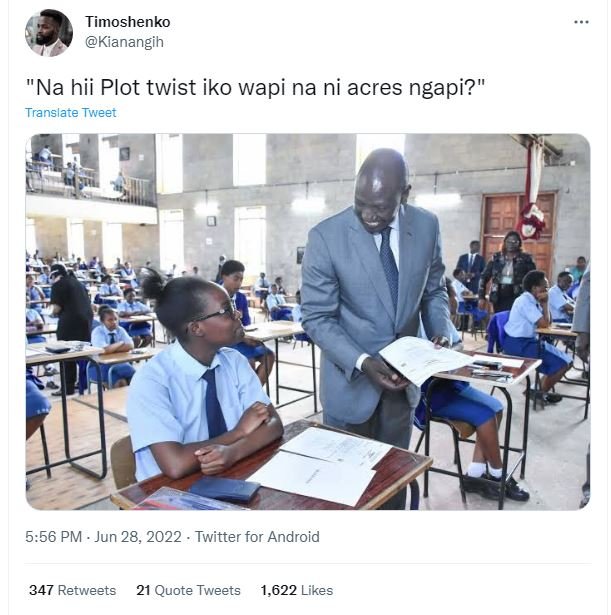 Timoshenko kianangih na hii plot twist iko wapi na ni acres ngapi? translate twe