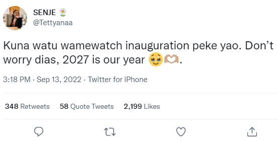 Senje tettyanaa kuna watu wamewatch inauguration peke yao. don't worry dias, is