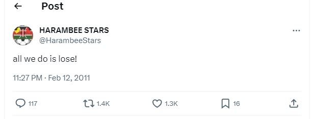 Post harambee stars harambeestars all we do is lose! 11.27 pm feb 12, t2 14k 1.3