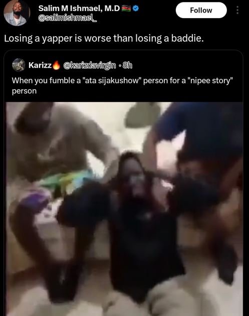 Salim m ishmael, m.d salimishmaal follow losing a yapper is worse than losing a