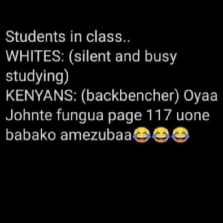 Students in class_ whites silent and busy studying kenyans backbencher oyaa john