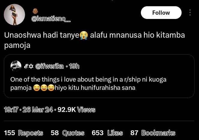 Follow famadeno _ unaoshwa hadi tanyee alafu mnanusa hio kitamba pamoja 8 fwerfk