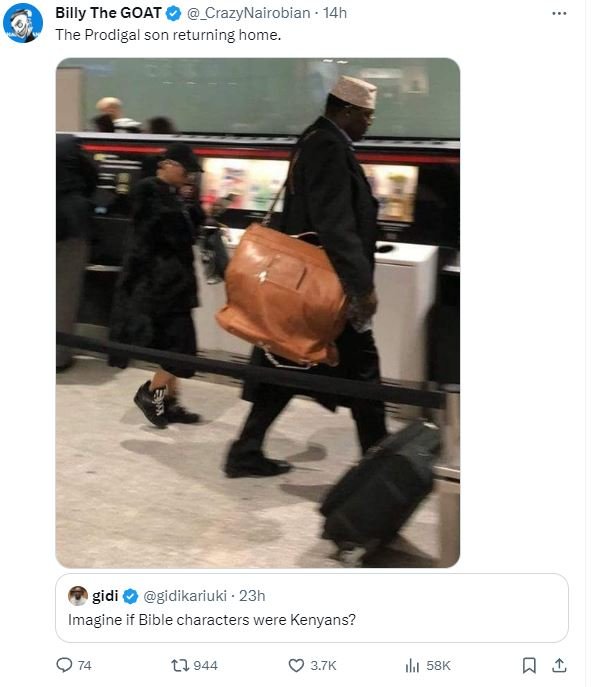 Billy the goat crazynairobian 14h the prodiga son returning home. gidi gidikariu