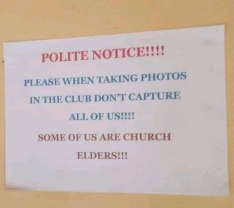 POLITE NOTICE!?!? PLEASE WHEN TAKING PHOTOS IN THE CLUB DONT CAPTURE ALL OF USW!