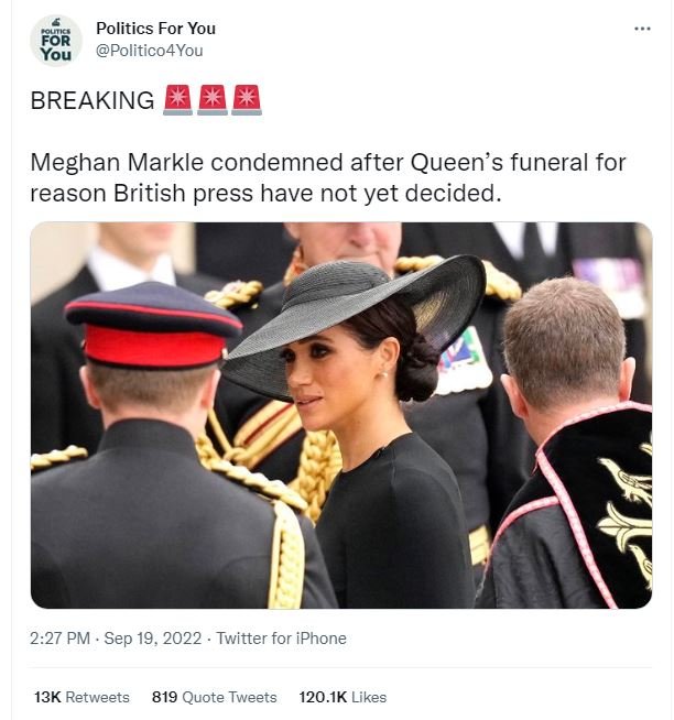 Politics for you för you politico4you breaking meghan markle condemned after que
