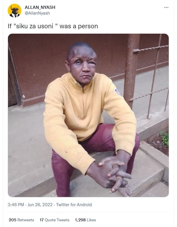 Allan_nyash allannyash if siku za usoni was a person 3.46 pm jun 26, twitter for
