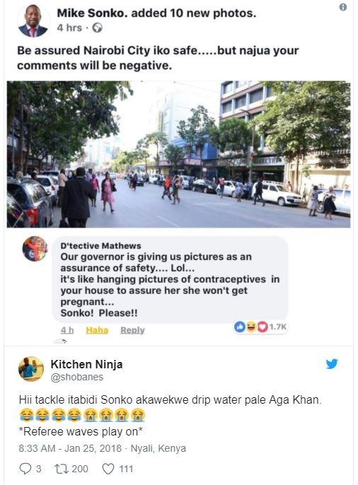 Mike sonko . added 10 new photos. hrs be assured nairobi city iko safe but najua
