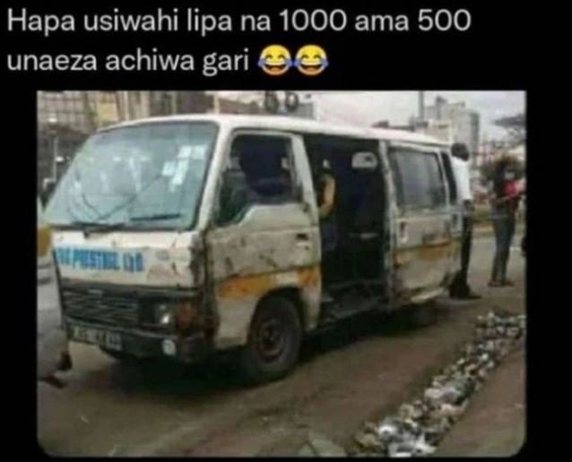 Hapa usiwahi lipa na ama 500 unaeza achiwa gari 0g