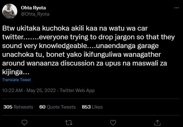 Ohta ryota ohta_ryota btw ukitaka kuchoka akili kaa na watu wa car twitter. ever