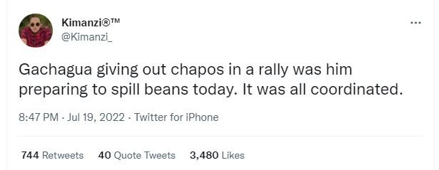 Kimanzitw kimanzi _ gachagua giving out chapos in a rally was him preparing to s