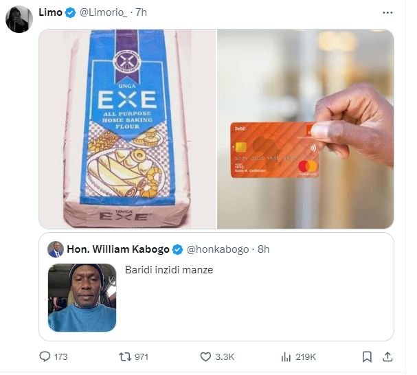 Limo limorio_ 7h exe hoie tun e2e hon. william kabogo honkabogo baridi inzidi ma