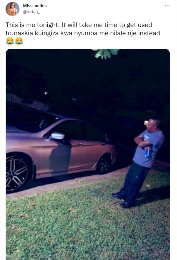 Miss smiles rodah _ this is me tonight. it will take me time to get used to,nask