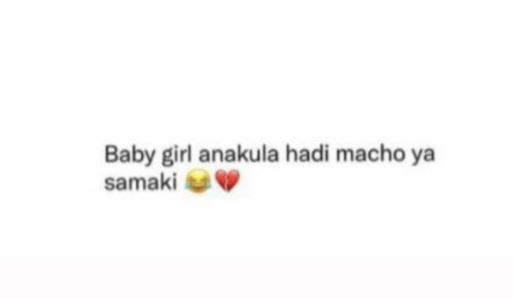 Baby girl anakula hadi macho ya samaki