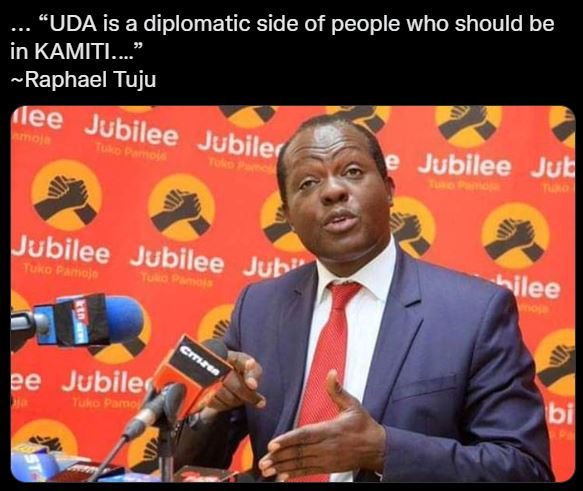 'uda is a diplomatic side of people who should be in kamiti. raphael tuju lee ju