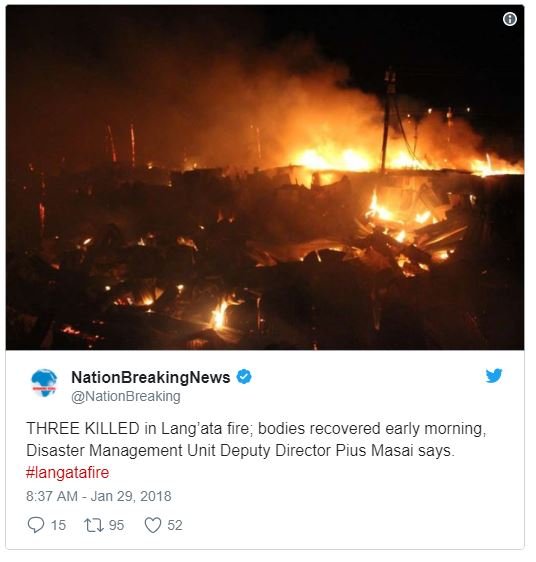 Nationbreakingnews nationbreaking three killed in lang'ata fire bodies recovered