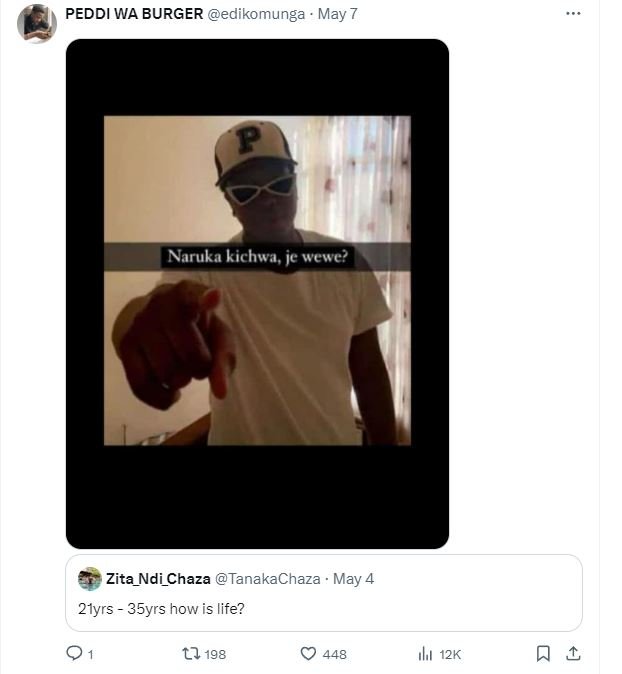 Peddi wa burger edikomunga may 2 naruka kichwa je wewe? zita_ndi_chaza tanakacha