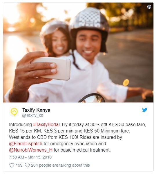 Taxify kenya iaxity introducing taxifyboda! try it today at 30 off! kes 30 base