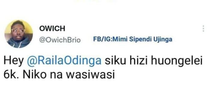 Owich owichbrio fbigmimi sipendi ujinga hey railaodinga siku hizi huongelei 6k.