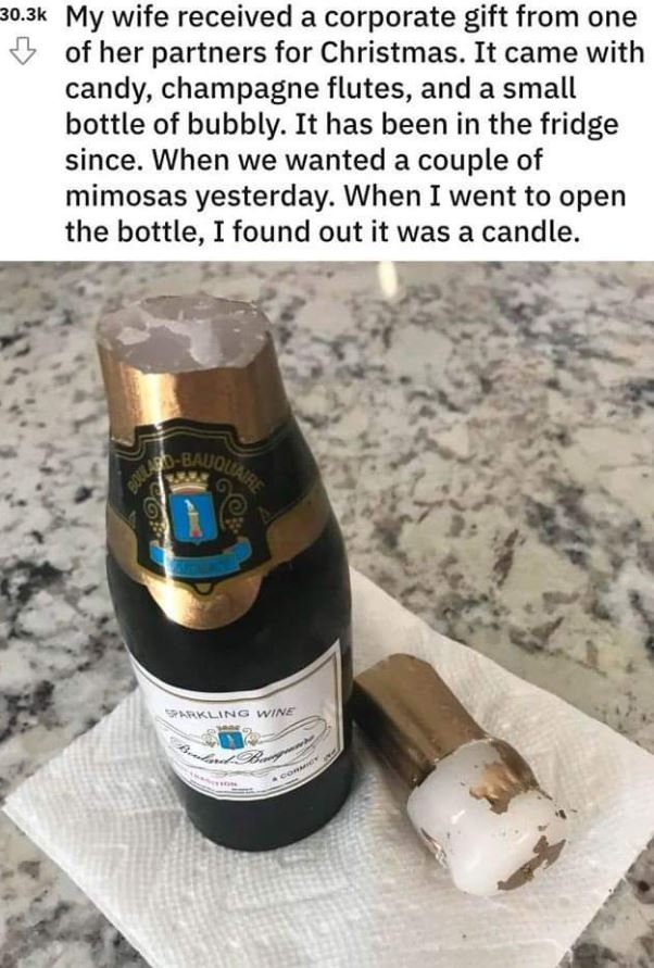 30.3k my wife received a corporate gift from one of her partners for christmas.