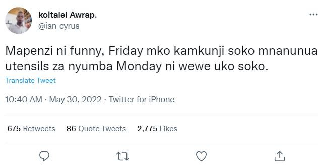 Koitalel awrap. ian_cyrus mapenzi ni funny friday mko kamkunji soko mnanunua ute