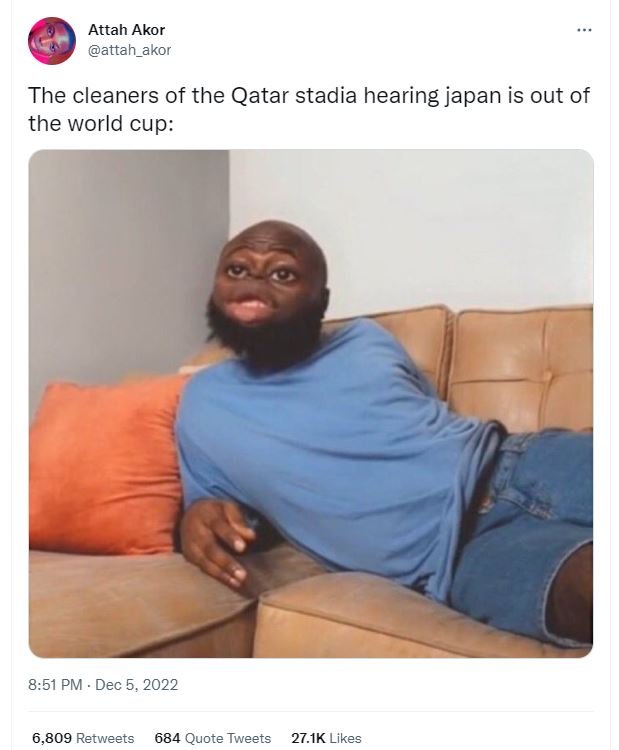 Attah akor attah_akor the cleaners of the qatar stadia hearing japan is out of t
